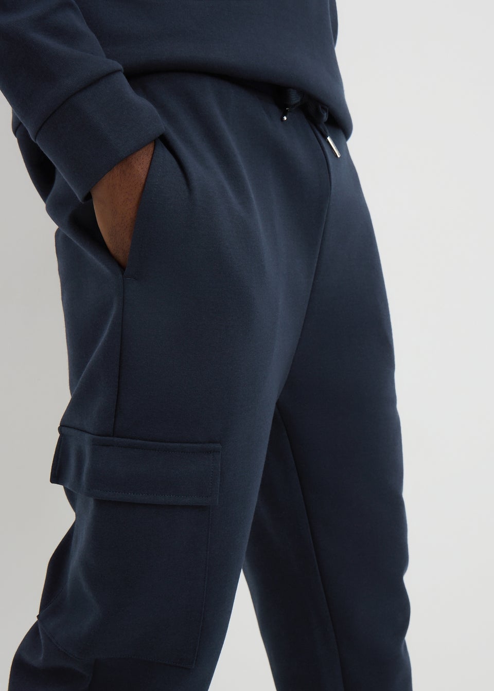 Navy Smart Co Ord Jogging Bottoms