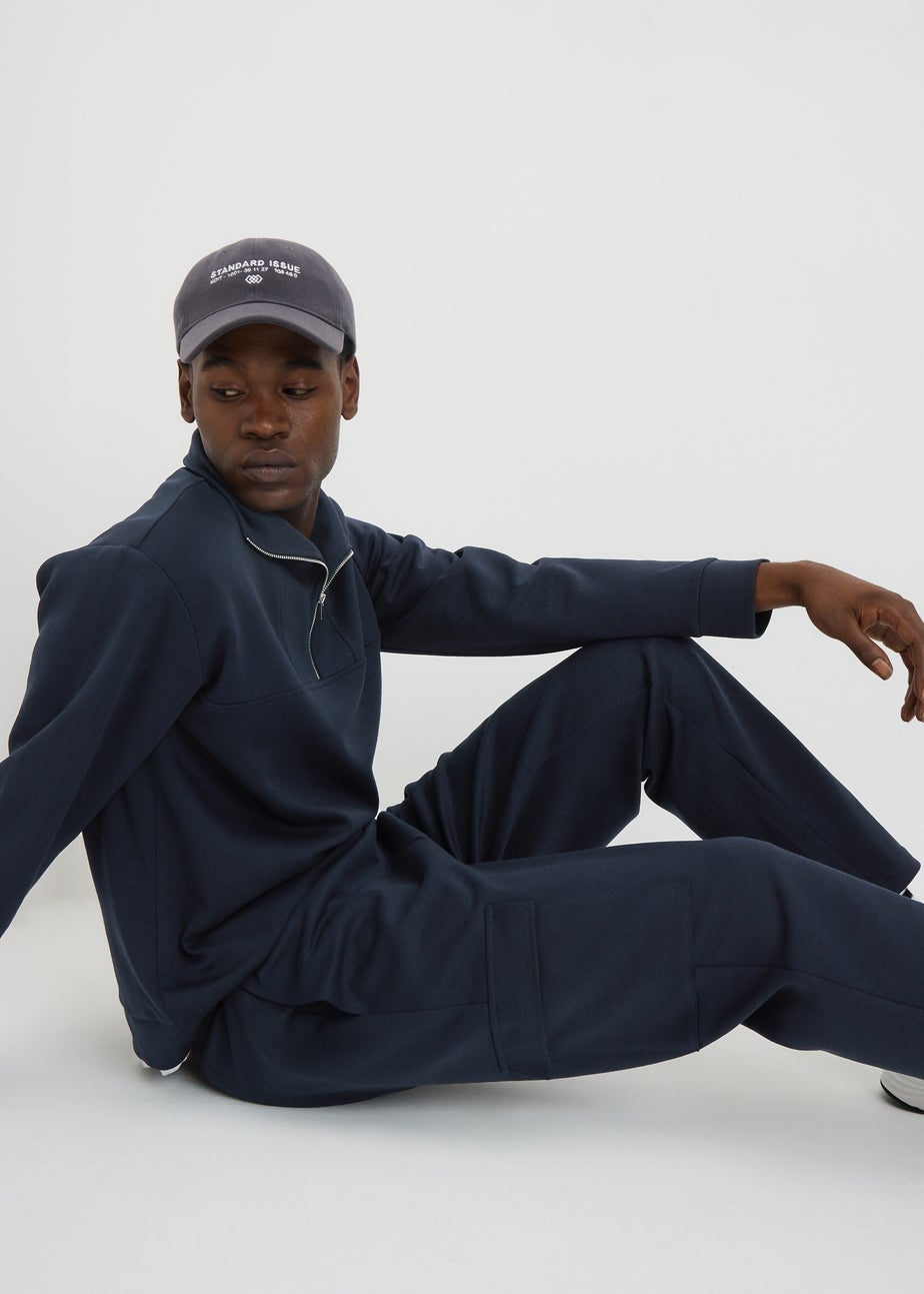 Navy Smart Co Ord Jogging Bottoms