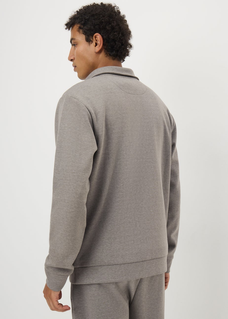 Brown Smart 1/2 Zip Co Ord Sweatshirt