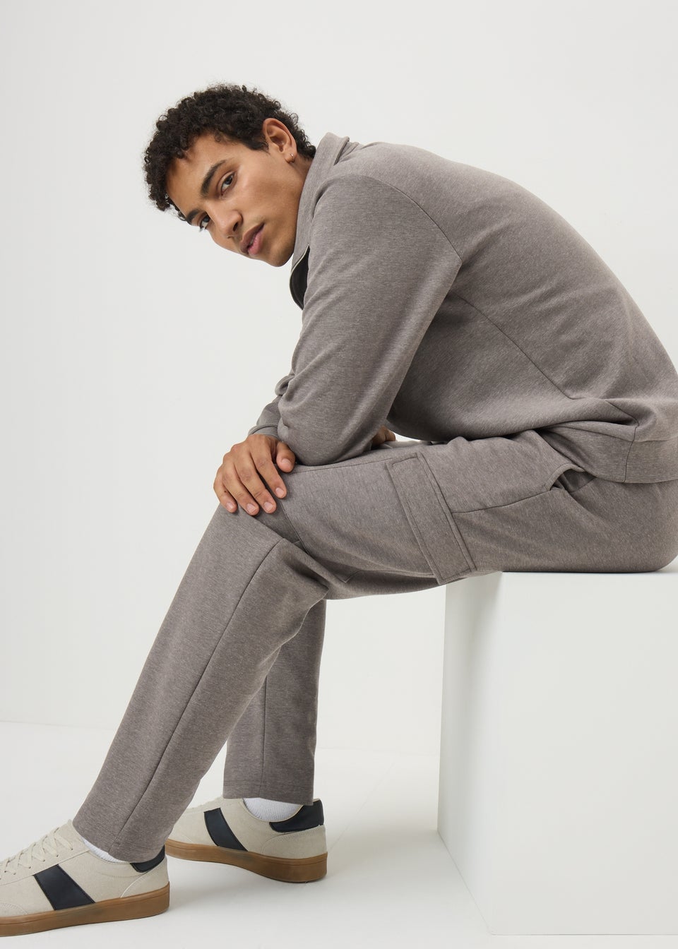 Brown Smart Co Ord Jogging Bottoms