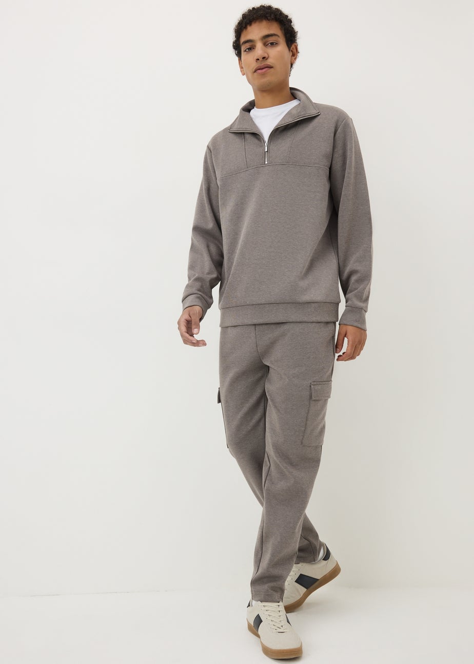 Brown Smart Co Ord Jogging Bottoms