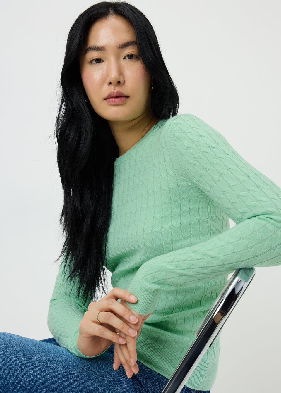 Light Green Baby Cable Knit Jumper