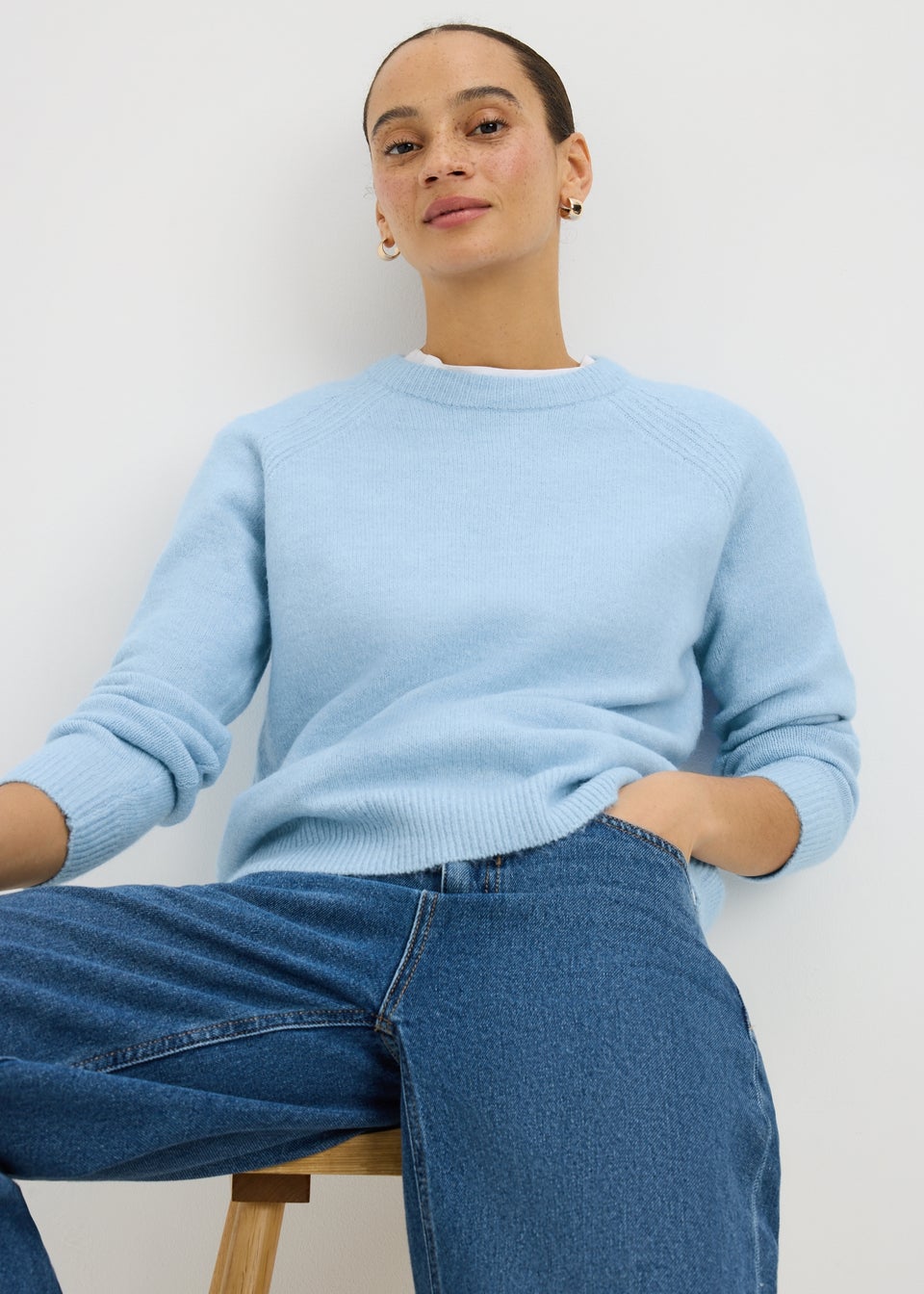 Light Blue Crew Neck Jumper