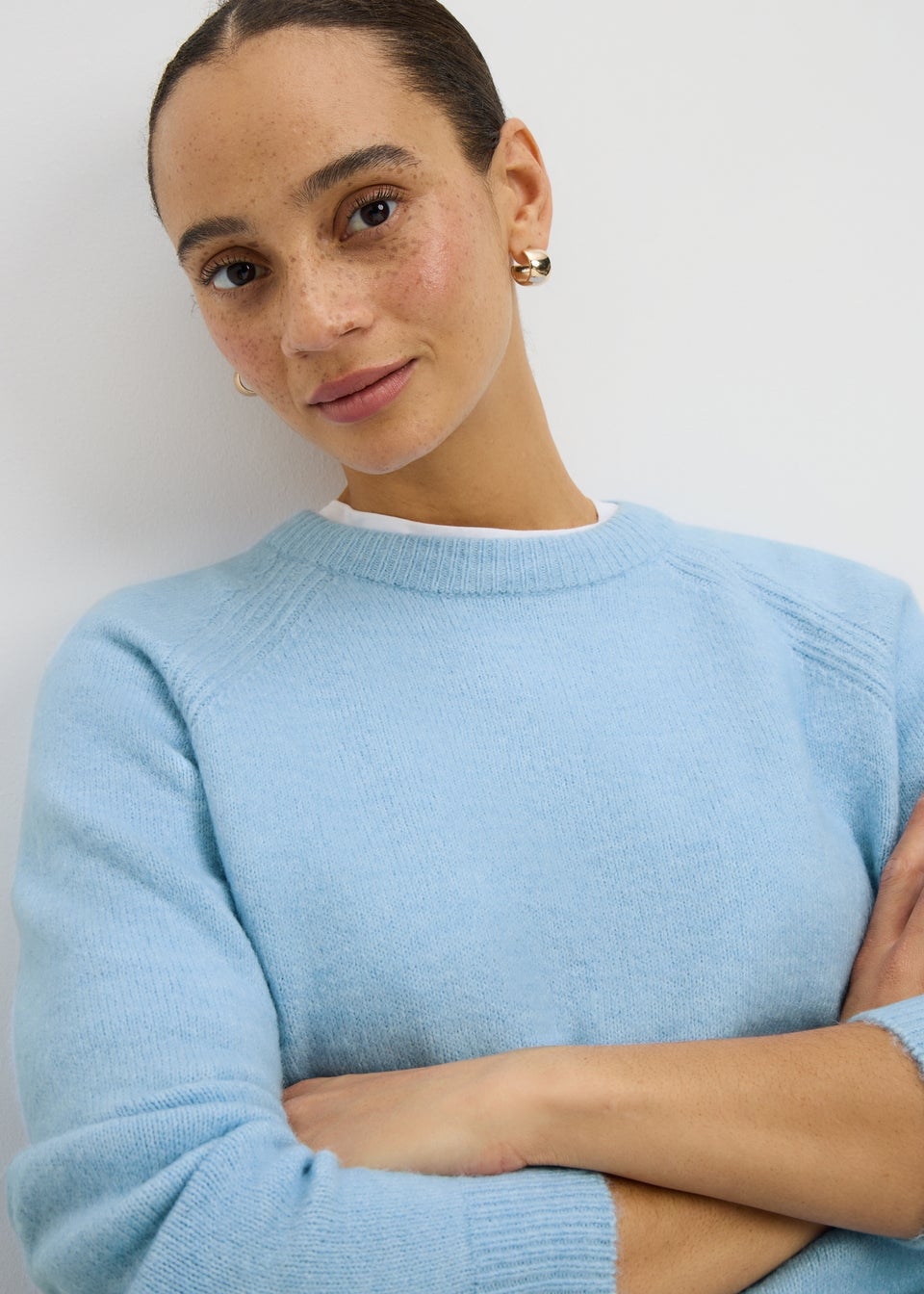 Light Blue Crew Neck Jumper