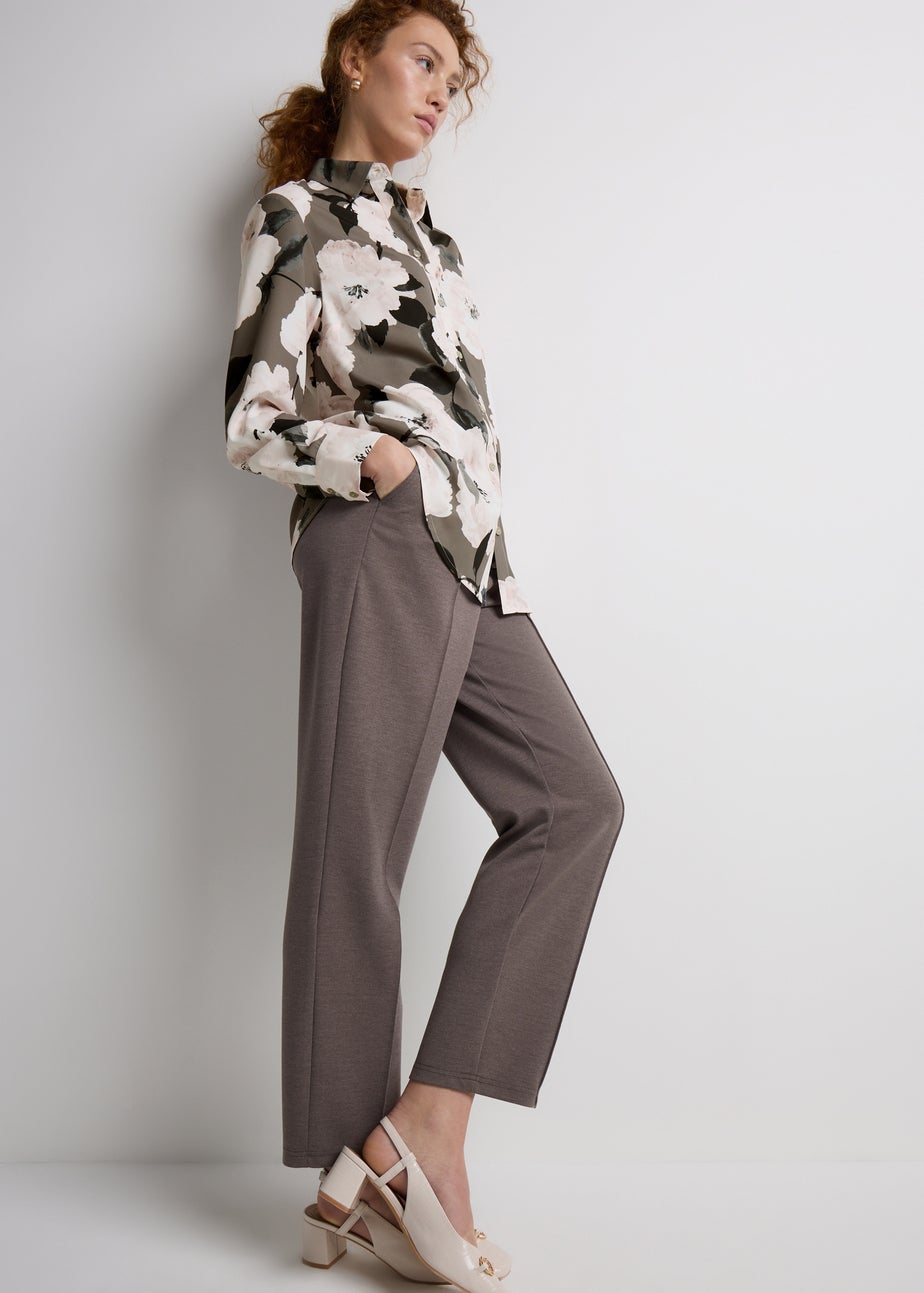 Et Vous Beige Longline Floral Blouse