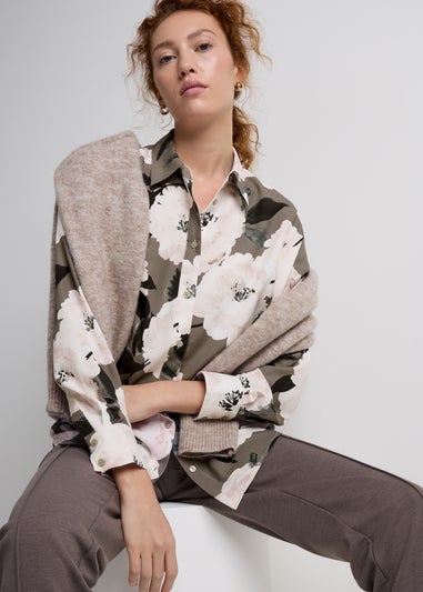 Et Vous Beige Longline Floral Blouse