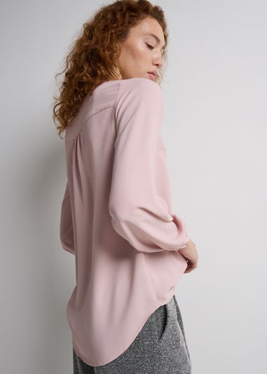 Et Vous Pink Notch Neck Blouse
