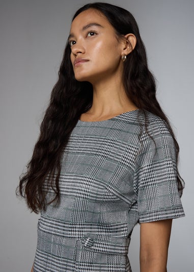 Et Vous Sage Check Ponte Dress