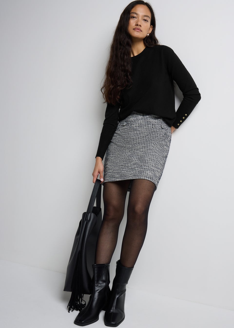 Et Vous Black Fine Gauge Jumper