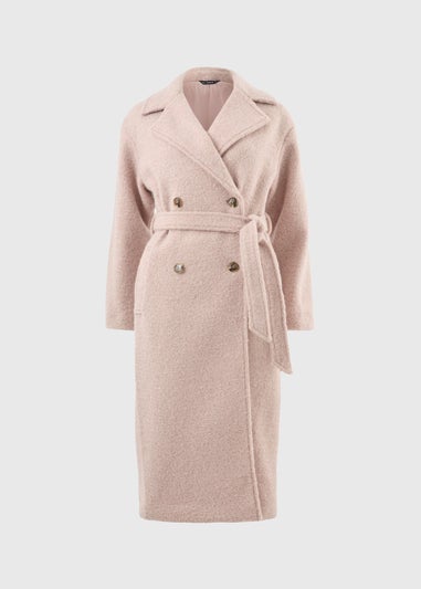 Et Vous Pink Boucle Belted Coat
