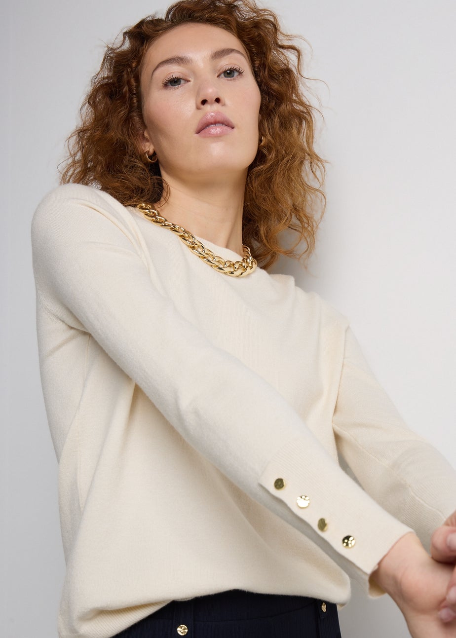 Et Vous Ivory Fine Gauge Jumper