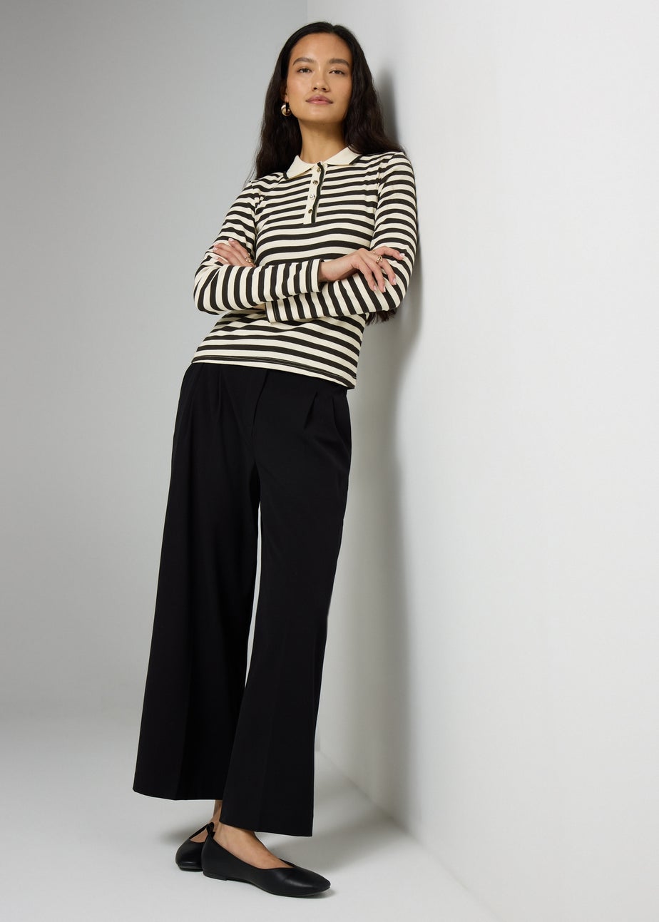 Et Vous Black Stripe Henley Top