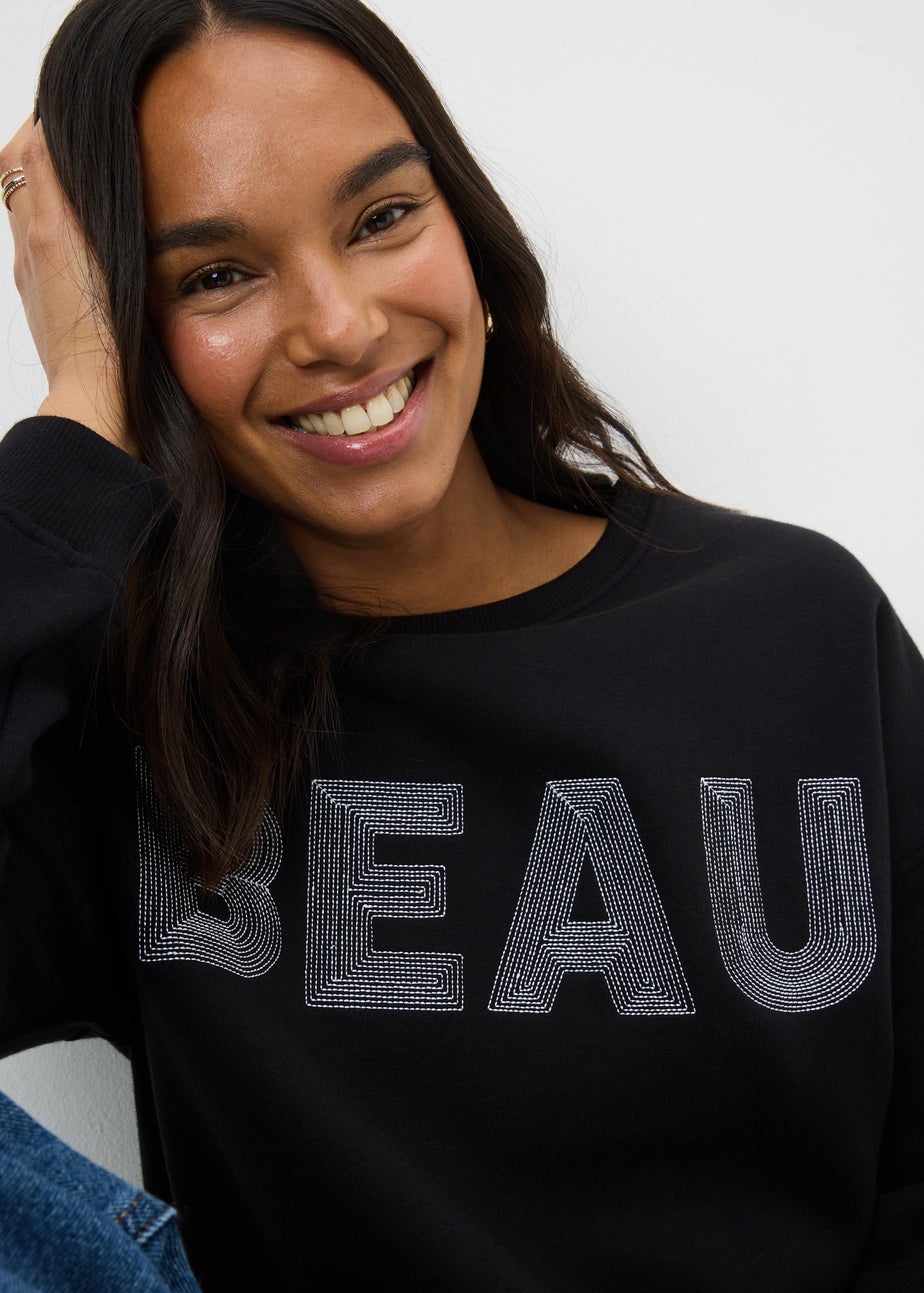 Black Beau Embellished Sweatshirt