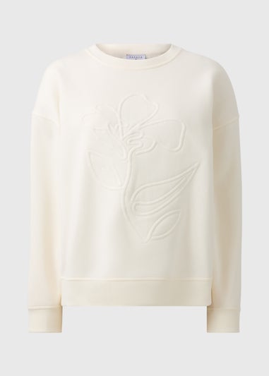 Cream Rose Embossed Sweatshirt