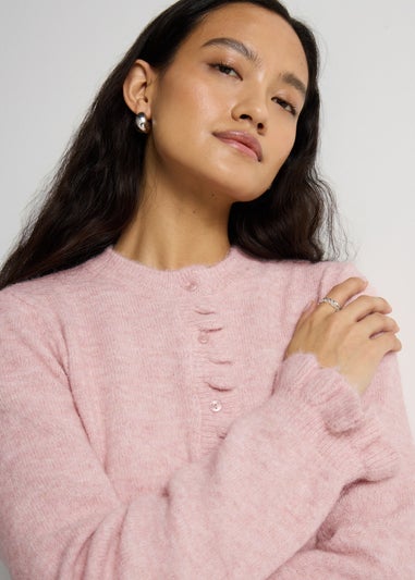 Et Vous Pink Ruffle Cardigan