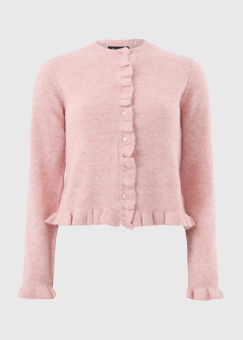 Et Vous Pink Ruffle Cardigan