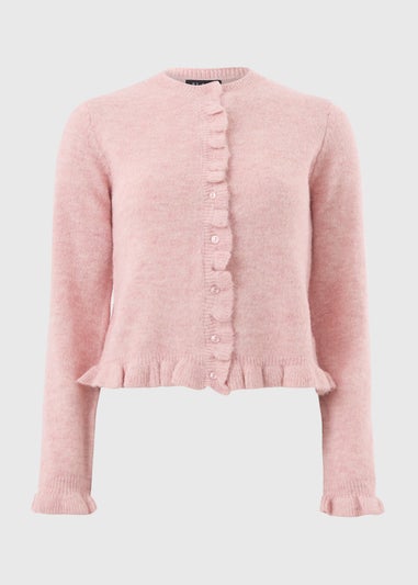 Et Vous Pink Ruffle Cardigan