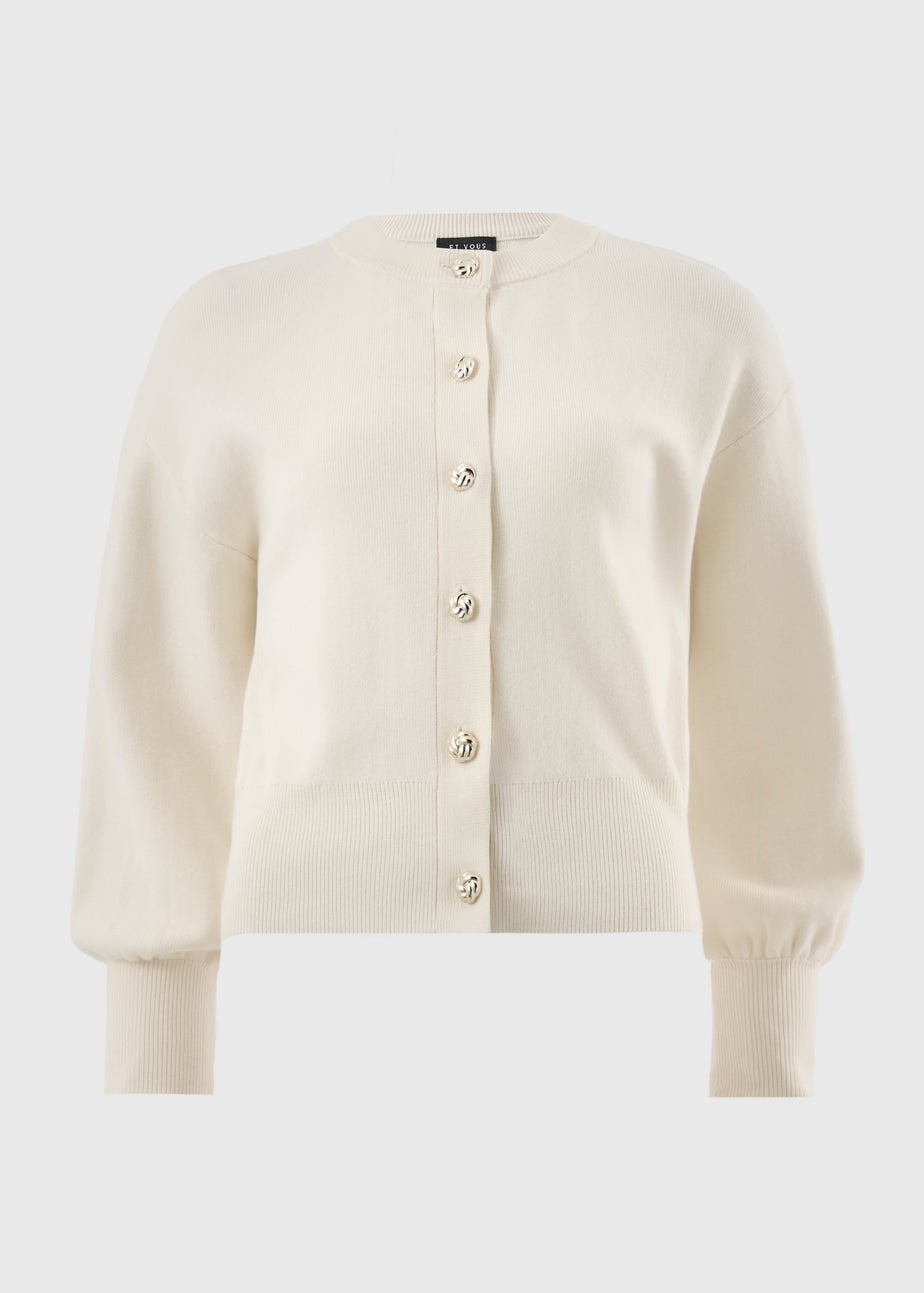 Et Vous Cream Puff Sleeve Cardigan