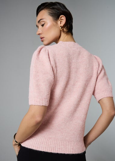 Et Vous Pink Short Fluffy Jumper