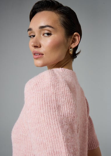 Et Vous Pink Short Fluffy Jumper