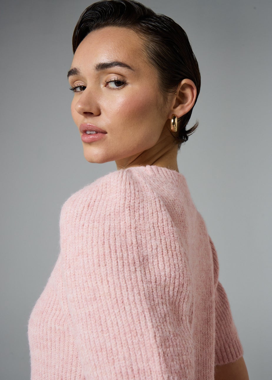 Et Vous Pink Short Fluffy Jumper