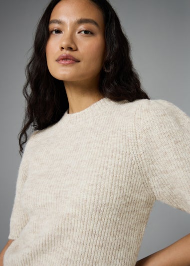 Et Vous Cream Short Fluffy Jumper