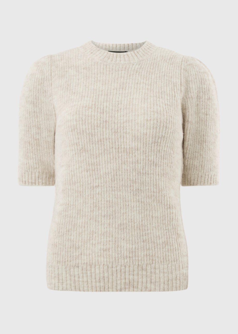 Et Vous Cream Short Fluffy Jumper