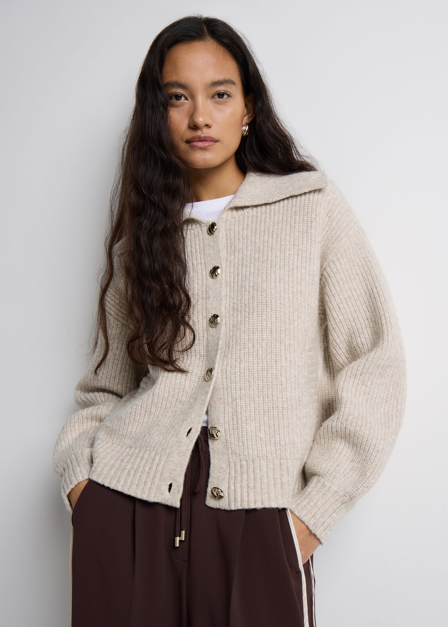 Et Vous Cream Collar Caridgan