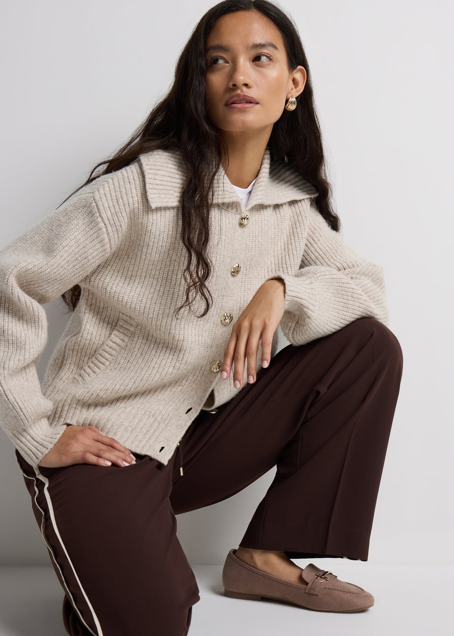 Et Vous Cream Collar Caridgan