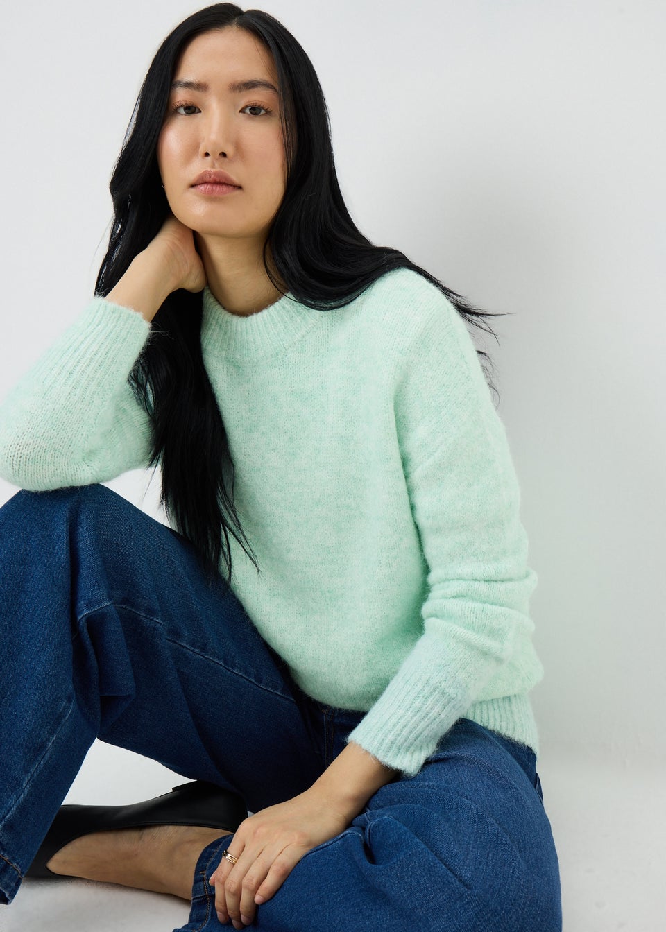 Pale Green Fluffy Lofty Jumper