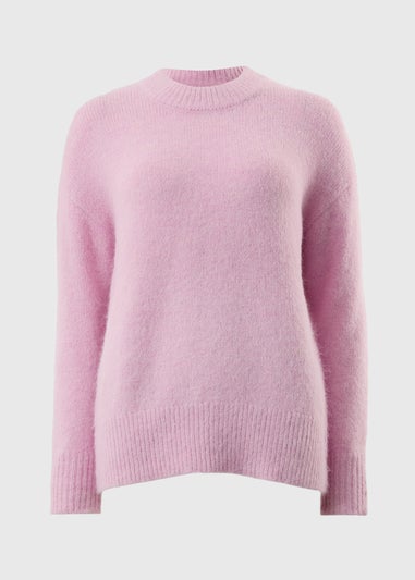Pink Fluffy Lofty Crew Neck Jumper