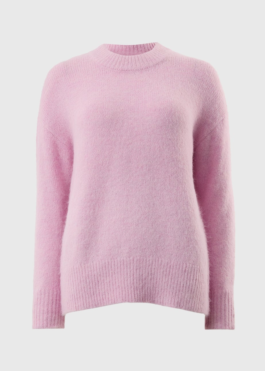 Pink Fluffy Lofty Crew Neck Jumper