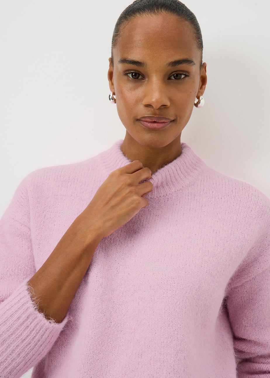 Pink Fluffy Lofty Crew Neck Jumper