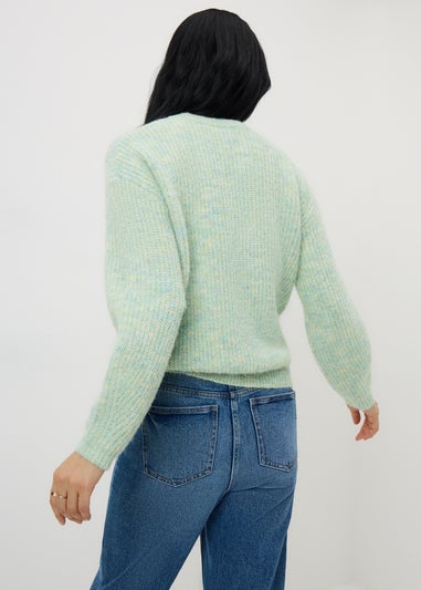 Green Space Dye Oversized Jumper