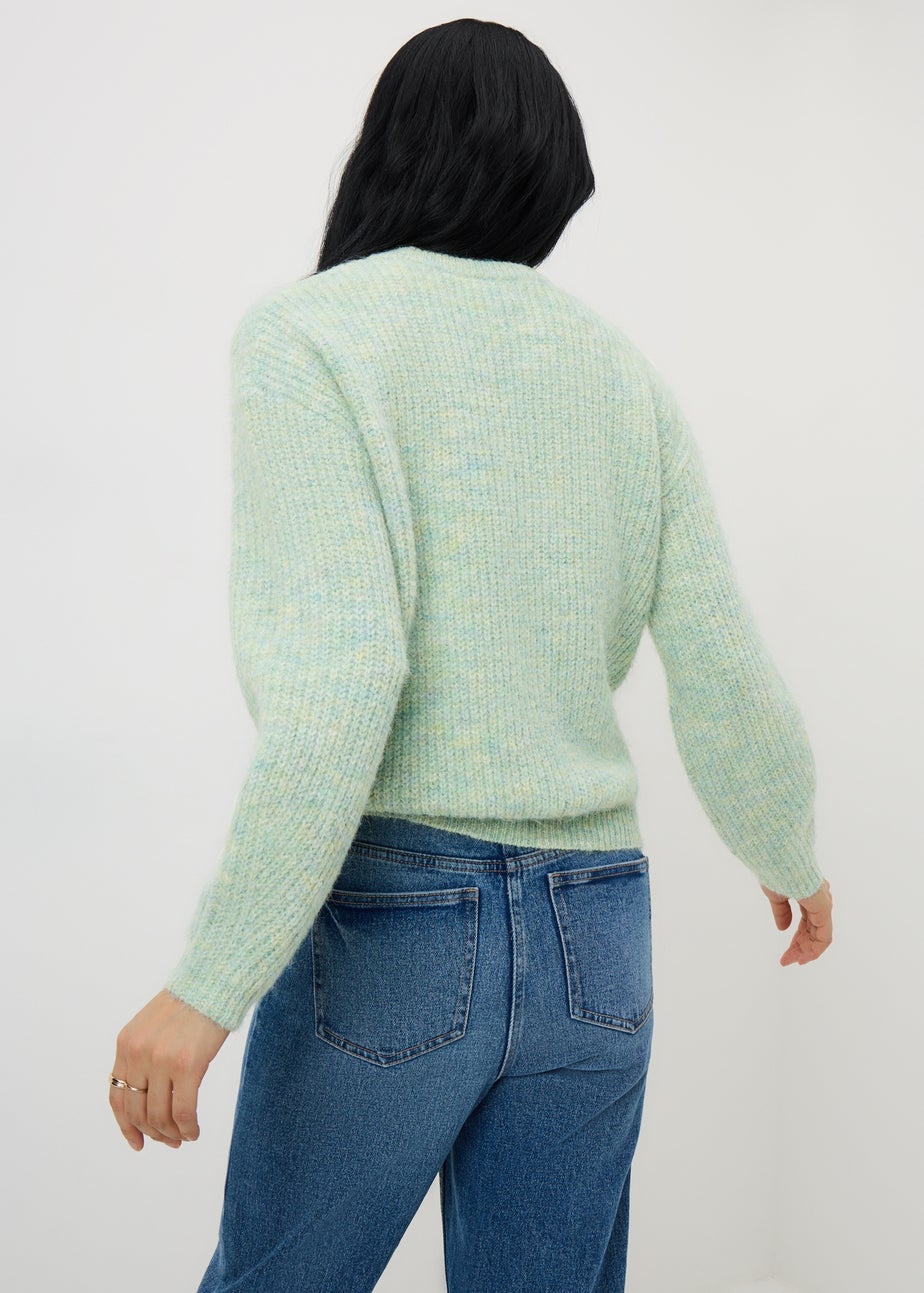 Green Space Dye Oversized Jumper