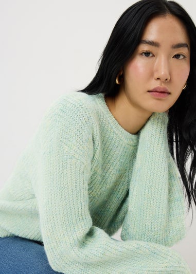 Green Space Dye Oversized Jumper