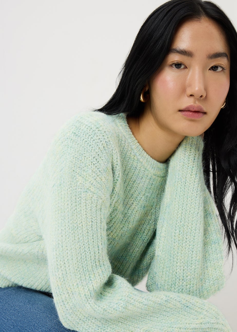 Green Space Dye Oversized Jumper