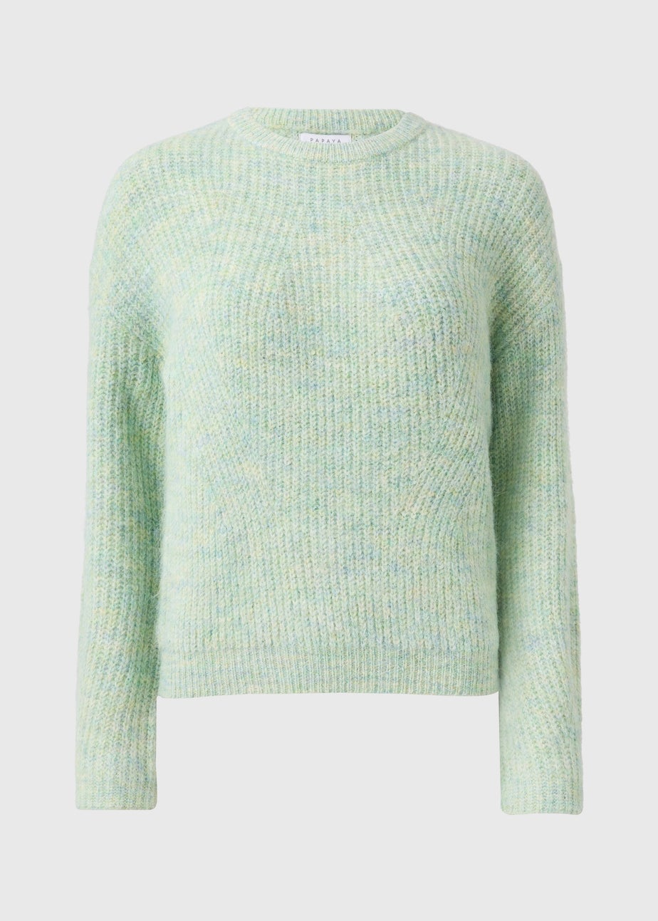 Green Space Dye Oversized Jumper