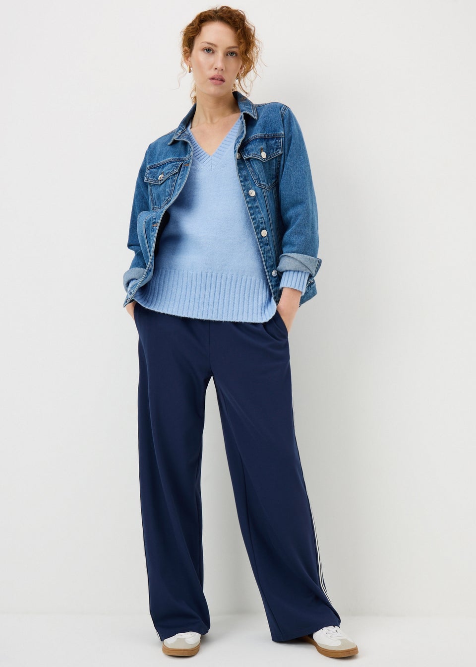 Light Blue V-Neck Jumper