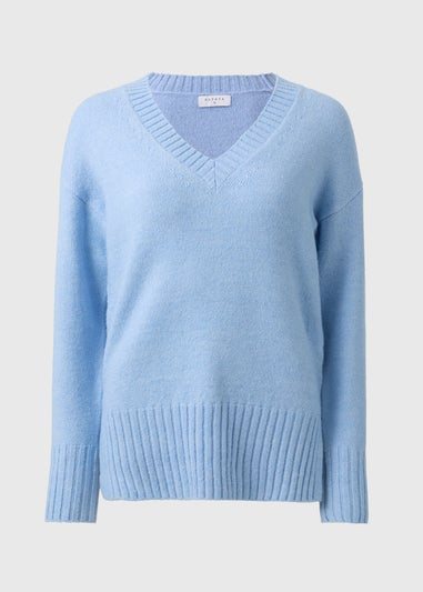 Light Blue V-Neck Jumper