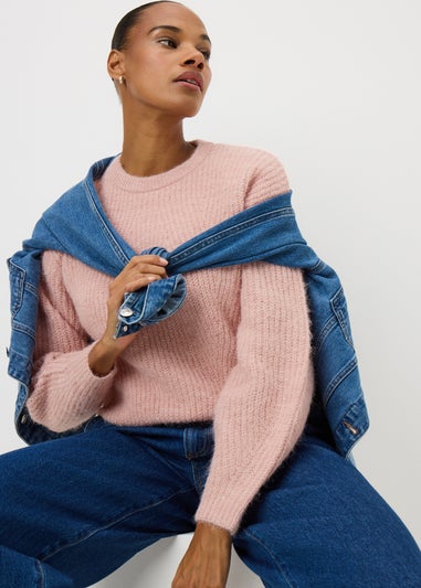 Light Pink Oversized Space Dye Jumper