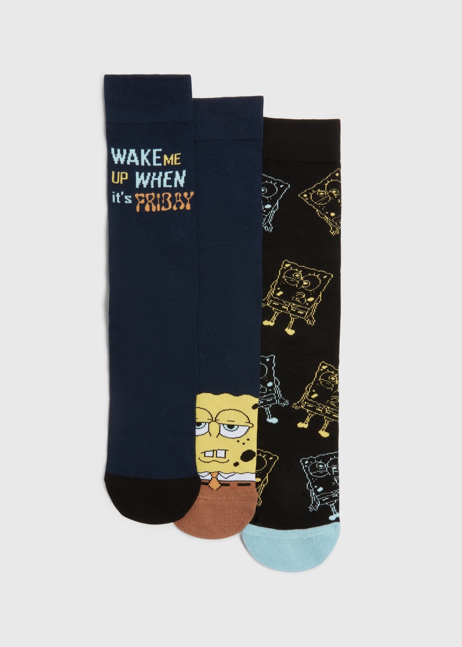 3 Pack Multi Spongebob Socks