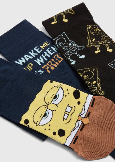 3 Pack Multi Spongebob Socks