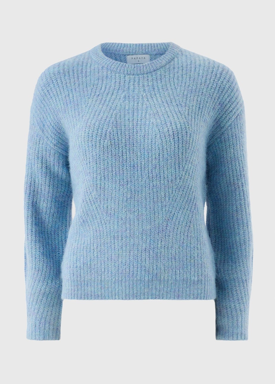 Denim Blue Space Dye Oversized Jumper