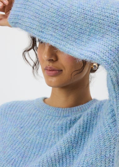 Denim Blue Space Dye Oversized Jumper