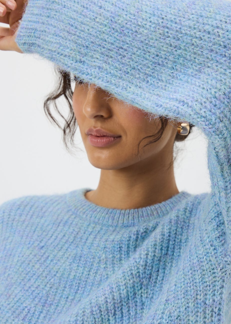 Denim Blue Space Dye Oversized Jumper