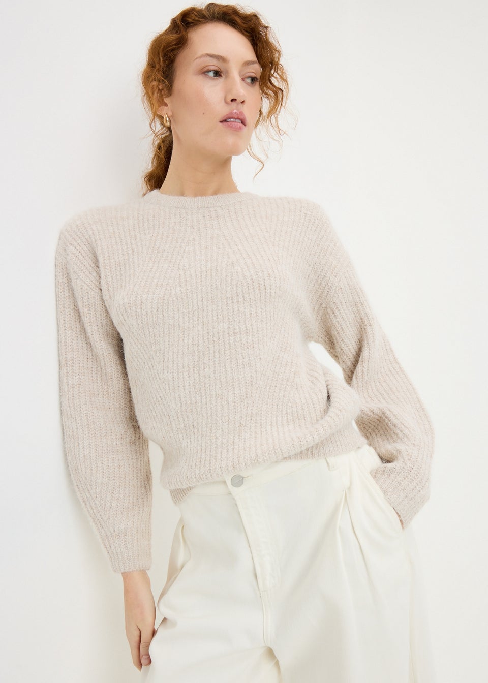 Oatmeal Oversized Space Dye Jumper