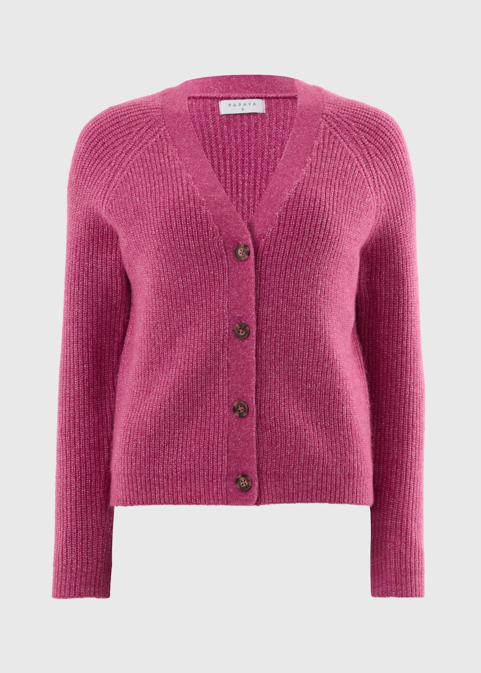 Raspberry V-Neck Spandex Cardigan