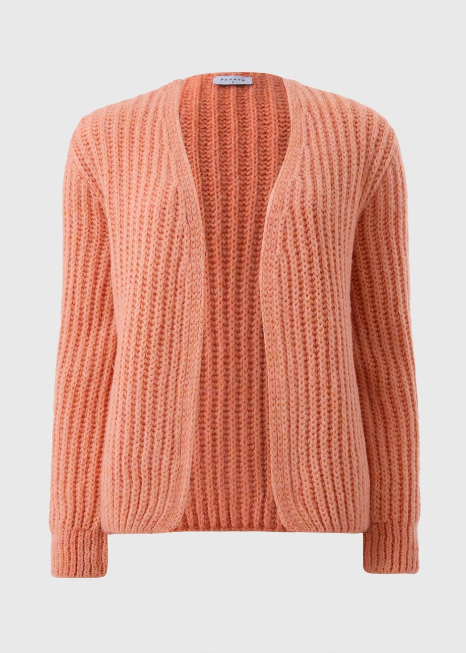 Orange Knitted Lofty Cardigan