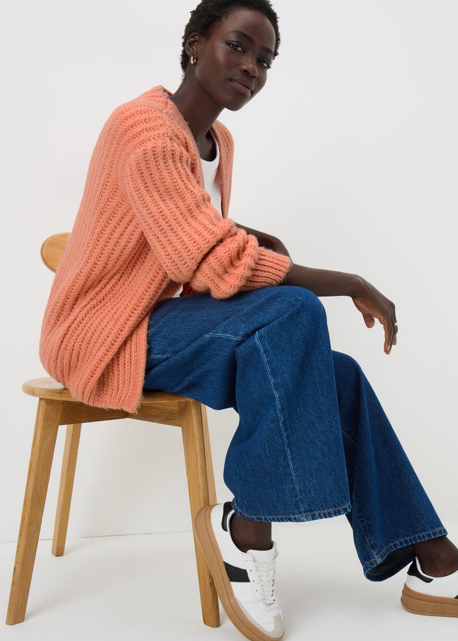 Orange Knitted Lofty Cardigan